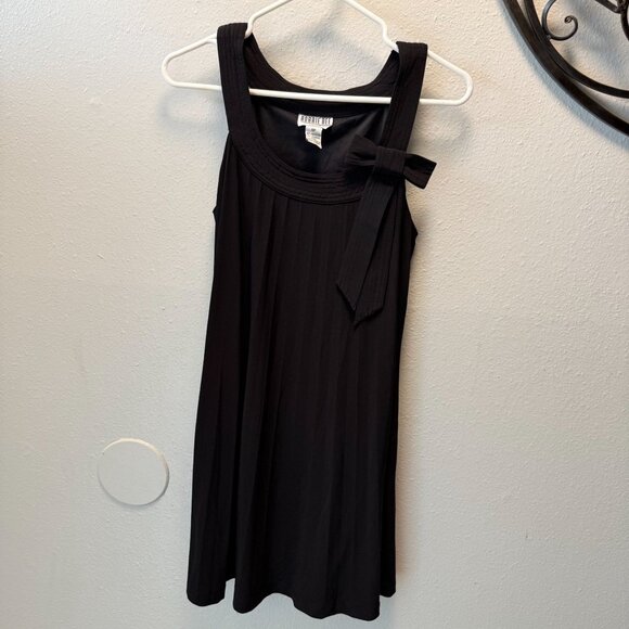 Robbie Bee Black Petite Sleeveless A-Line Dress With Bow Accent - Picture 8 of 8